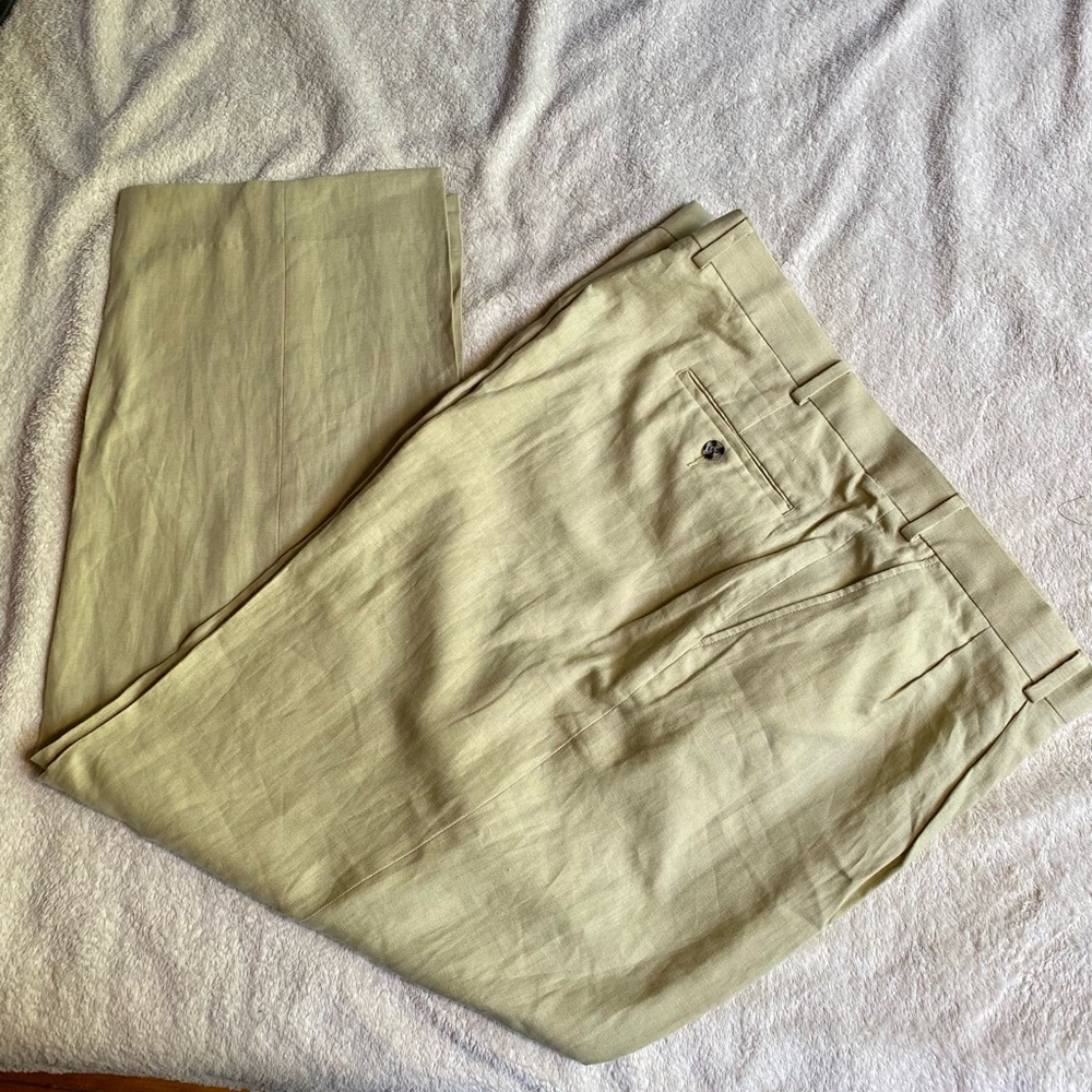 ♦️Paul Fredrick Pleated Front Linen Pant♦️